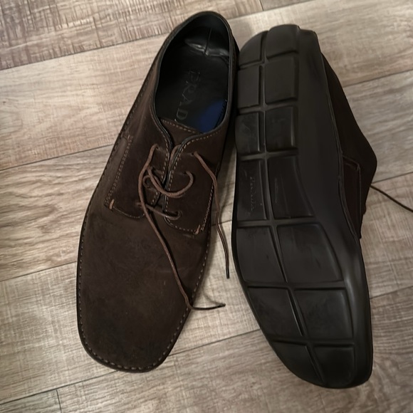 PRADA Chocolate brown suede Men’s size 9.5 US (Prada 8.5 2E) - Picture 9 of 12